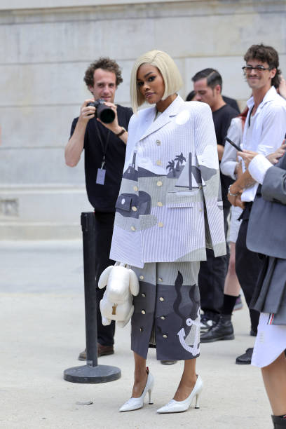 Teyana Taylor attends the Thom Browne Haute Couture Fall/Winter 2024-2025 show as part of Paris Fashion Week on June 24, 2024 in Paris, France.
