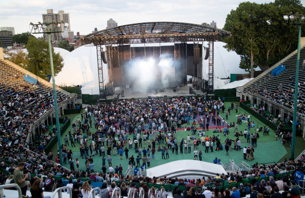 The band Cigarettes After Sex preform at Forest Hills stadium September 29, 2018 in Queens, New York..