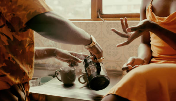 the best mornings are made with a good brew - coffee stock pictures, royalty-free photos & images