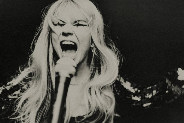 the female rock singer. - concert stock pictures, royalty-free photos & images