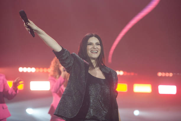 The italian singer Laura Pausini performs for her 'Fatti Sentire Worldwide Tour' at Palasele of Eboli on September 25, 2018 in Eboli, Italy.