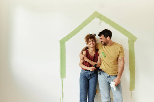 this is our new home! - home decoration stockfoto's en -beelden