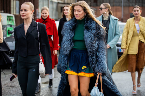 Thora Valdimars and Emili Sindlev seen outside Rodebjer during Copenhagen Fashion Week Autumn/Winter 2020 Day 3 on January 30, 2020 in Copenhagen,...