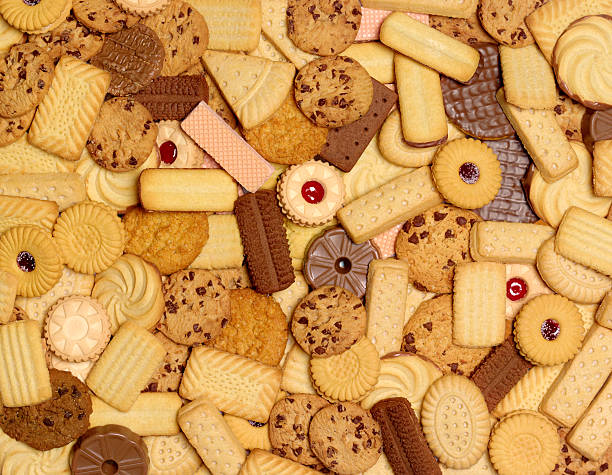 trans fats biscuit cookies - junk food stock pictures, royalty-free photos & images