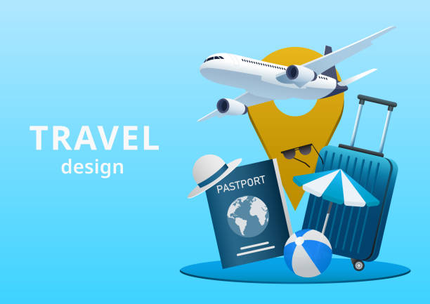 travel design banner - travel stock illustrations