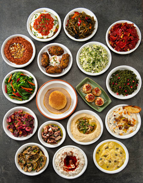 turkish meze variations - food stock pictures, royalty-free photos & images