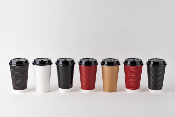 varieties of paper coffee cups - junk food stock pictures, royalty-free photos & images
