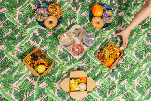 vegan food and drinks - junk food stock pictures, royalty-free photos & images