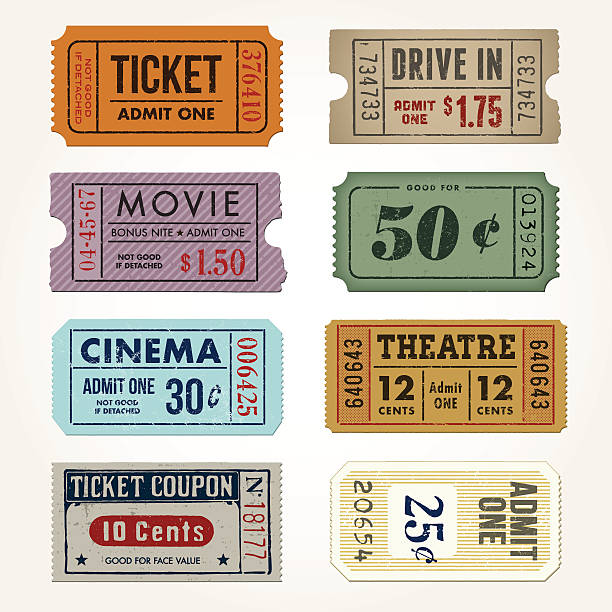 vintage tickets and coupons collection - fashion stock illustrations