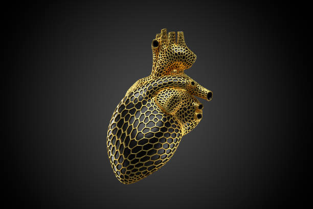 voronoi herz gold -quer - fashion stock-fotos und bilder