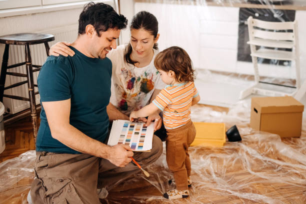 we choose the color for the wall - home decoration stock pictures, royalty-free photos & images