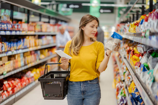 woman doing shopping at market - food stock pictures, royalty-free photos & images