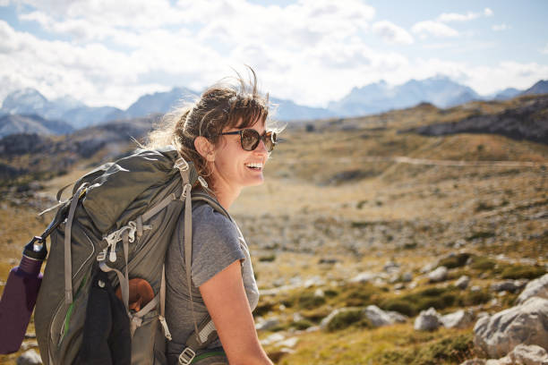 woman hikes italy - travel stock pictures, royalty-free photos & images