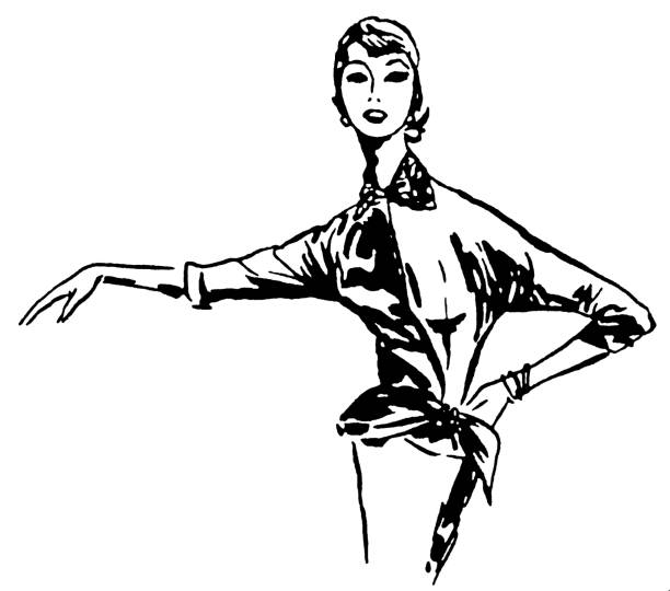 woman holding a pose - fashion stock illustrations