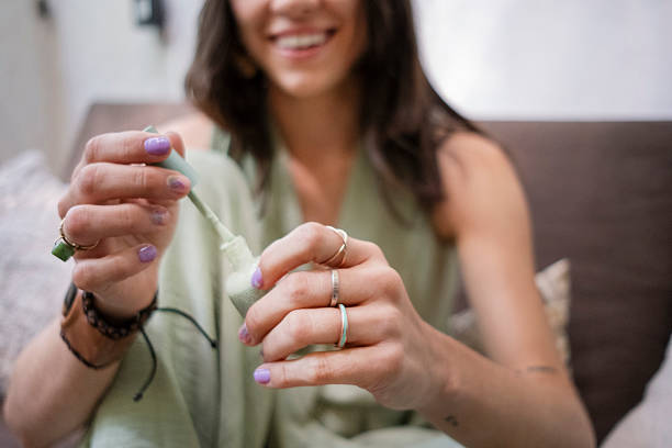 woman painting her nails, manicure - nails art stock pictures, royalty-free photos & images