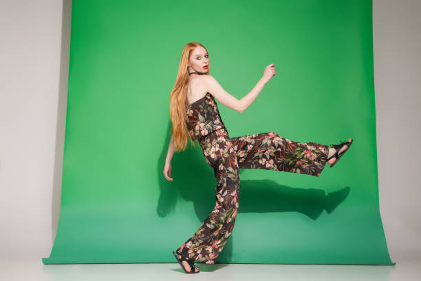 woman posing in stylish clothes - fashion stock-fotos und bilder