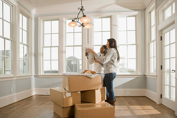 women planning interior design - home decoration stock pictures, royalty-free photos & images