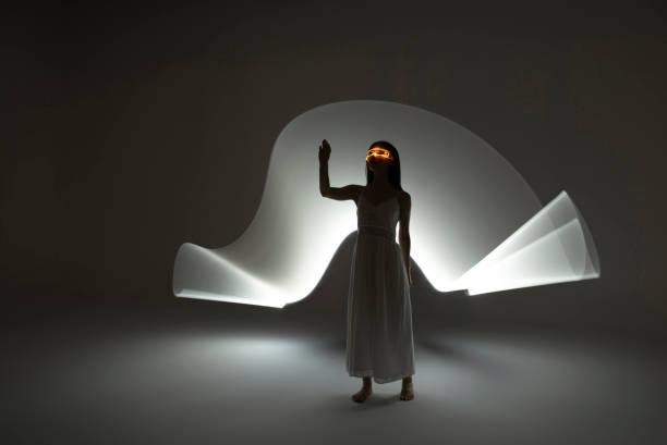 young woman wearing ar glasses - fashion stock pictures, royalty-free photos & images