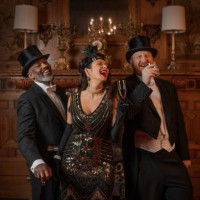 1920s style male and female friends in a luxury stately home setting - fashion stock pictures, royalty-free photos & images