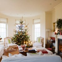 19th century farmhouse conversion decorated for christmas - home decoration stock pictures, royalty-free photos & images