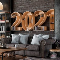 2021 bookshelf with cozy interior - home decoration stock pictures, royalty-free photos & images