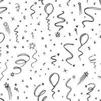 2024 party doodle drawings - home decoration stock illustrations