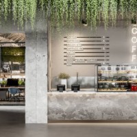 3d image of a cafeteria in large office - food stock pictures, royalty-free photos & images