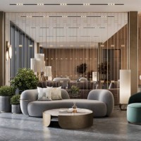 3d render of a hotel waiting lounge with sofa and armchair - home decoration stock pictures, royalty-free photos & images