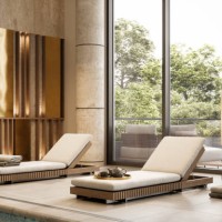 3d render of a lavish hotel indoor poolside - fashion stock pictures, royalty-free photos & images