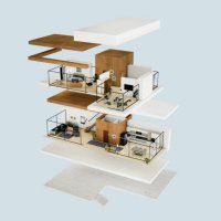 3d render of a two story house project - home decoration stock pictures, royalty-free photos & images