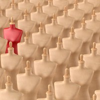 3d rendering, display figures, outsider, red - fashion stock illustrations