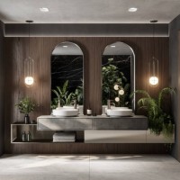 3d rendering nice tone bathroom design - home decoration stock pictures, royalty-free photos & images