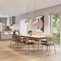 3d rendering of a dining area in modern kitchen - home decoration stock pictures, royalty-free photos & images