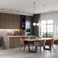 3d rendering of a kitchen and dining area in a living room - home decoration stock pictures, royalty-free photos & images