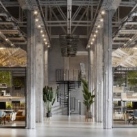 3d rendering of a large green office space - fashion stock pictures, royalty-free photos & images