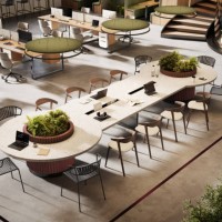 3d rendering of open place coworking office - home decoration stock pictures, royalty-free photos & images