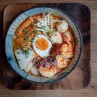 a bowl of laksa noodle- series - food fotografías e imágenes de stock