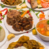 a collection of traditional caribbean food - food stock pictures, royalty-free photos & images