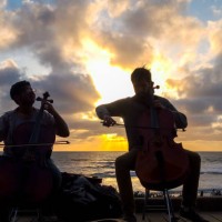 a concert at sunset in tijuana beach on the pacific mexican coast near the us-mexico border - concert stock pictures, royalty-free photos & images