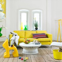 a light living room with yellow details, sweden. - home decoration stock pictures, royalty-free photos & images