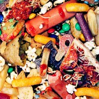 a messy pile of junk food - junk food stock pictures, royalty-free photos & images