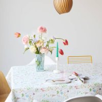 a modern spring bouquet of freesias, ranunculus and tulips in a beautiful vase - home decoration stock pictures, royalty-free photos & images