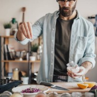 a pinch of salt in a salad - food stock pictures, royalty-free photos & images