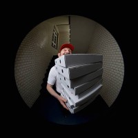 a pizza delivery man, portrait - food stock pictures, royalty-free photos & images