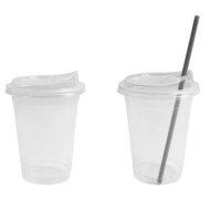 a realistic transparent disposable ice cup, transparent plastic cup mockup, isolated on white background - junk food stock pictures, royalty-free photos & images