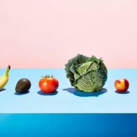 a row of different fruits and vegetables on a table top - food stock pictures, royalty-free photos & images