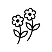 a simple line drawing of flowers - garden decoration stock illustrations