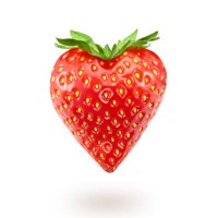 a strawberry in the shape of a heart - food stock pictures, royalty-free photos & images