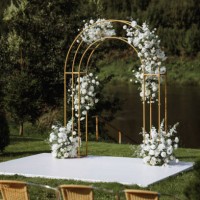a wedding ceremony is taking place in a park with a beautiful archway - garden decoration stock pictures, royalty-free photos & images