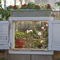 a window in the garden. - garden decoration stock pictures, royalty-free photos & images